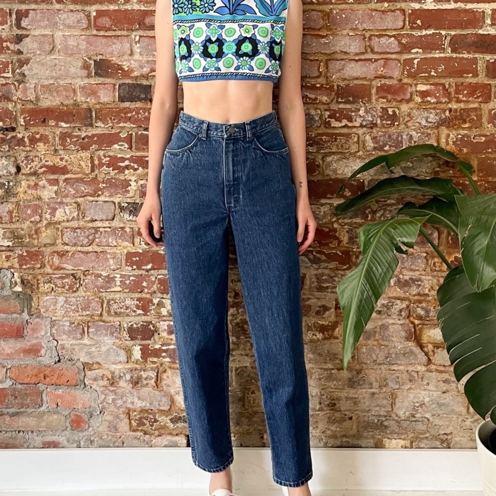 Vintage 1980s Calvin Klein Sport Petite Size 6 100% Cotton Mom Jeans Made in USA